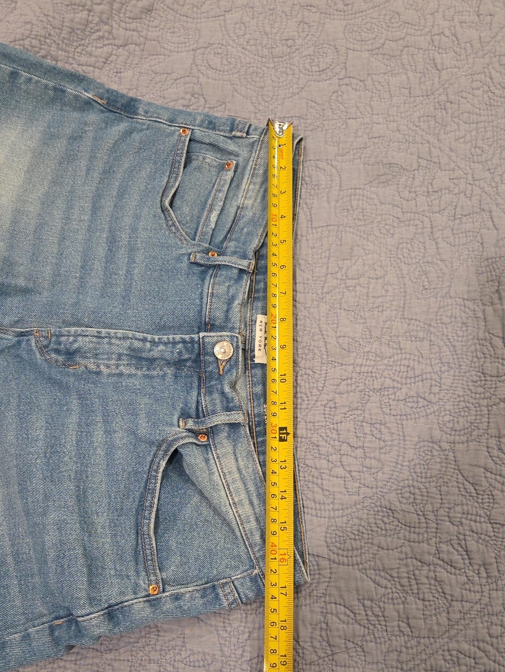 Nicole Miller Light Wash "Nomad" Super High Rise Frayed Hem Denim Shorts Sz 12! - Picture 9 of 10